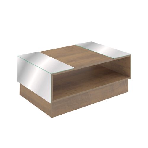 Mesa De Centro Com Espelhos Artely Detroit Cor Pinho