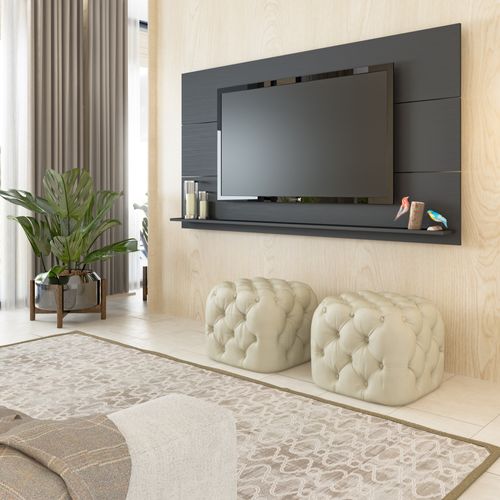 Painel para TV Com Suporte Universal Artely Slim Preto