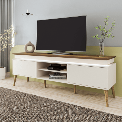 Rack Para Tv Até 75 Polegadas Artely Lumina Cor Pinho Com Off White