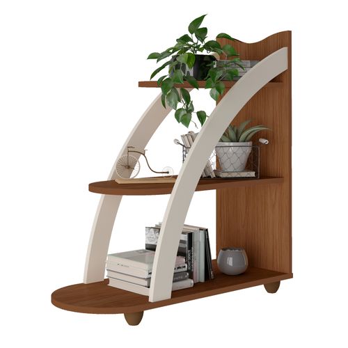 Mesa de Apoio Artely Andes Cor Cedro Com Off White