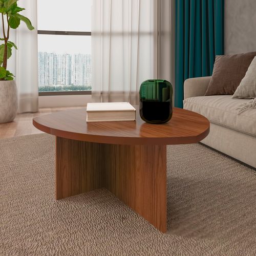 Mesa De Centro Triangular Artely Delta Cor Cedro