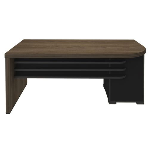 Mesa Tamburato Artany Cor Charuto com Preto com Gavetas LE