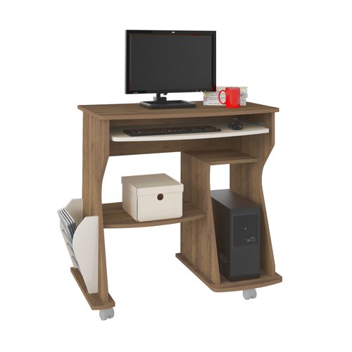 Mesa para Computador Com Porta CPU Artely 160 Cor Pinho com Off White