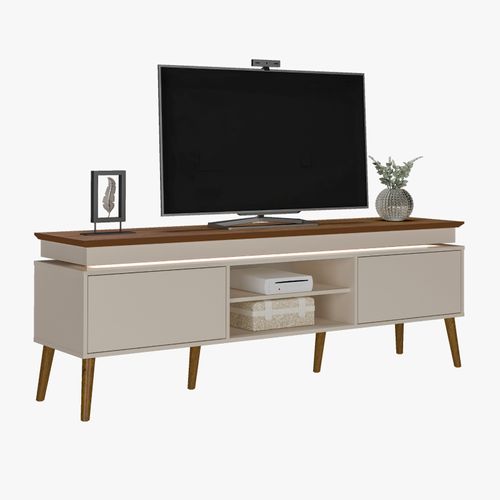 Rack Para Tv Até 75 Polegadas Artely Lumina Cor Pinho Com Off White