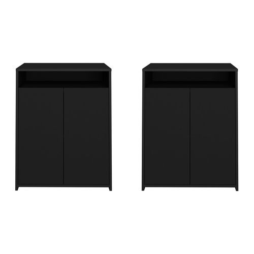 Conjunto 2 Balcões Com 2 Portas Cada Artany Cool Preto