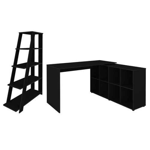 Conjunto Mesa 1400 Nero e Estante Star Cor Preto