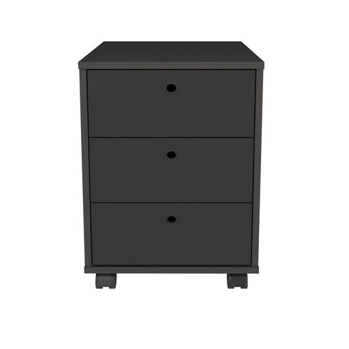 Gaveteiro Com 3 Gavetas e Rodinhas Artany New Cor Preto