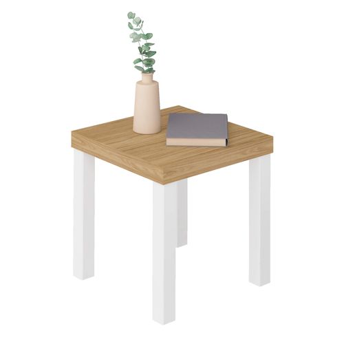 Mesa De Apoio Artely UP Cor Carvalho Com Off White