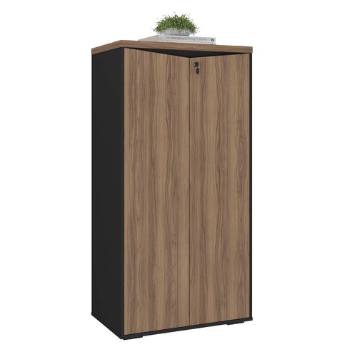 Armário 2 Portas Y37 Artany Cor Nogal Com Preto