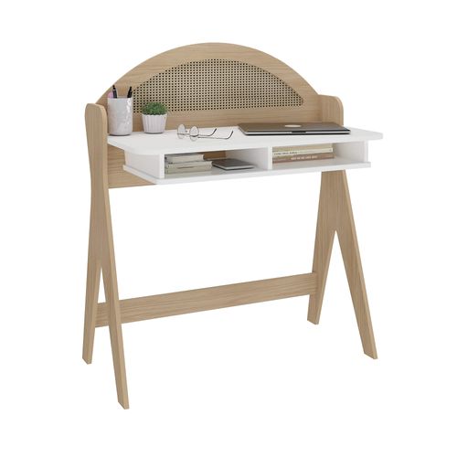 Escrivaninha Artely Ceci Cor Naturale Com Branco