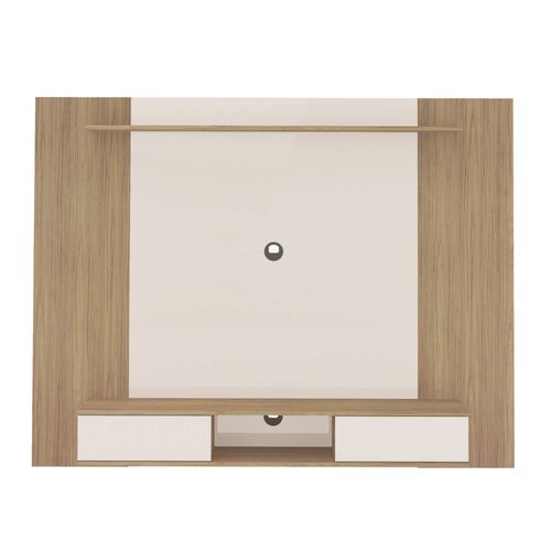 Painel para TV até 65 Polegadas 3 Nichos 2 Prateleira Artely Nevada Carvalho Com Off White