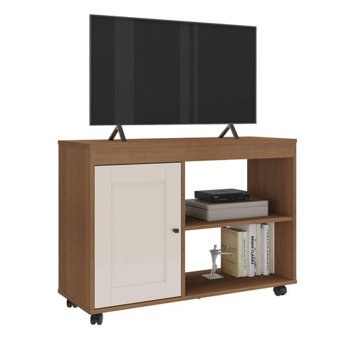Rack para TV 42 Polegadas Artely Sampa Cor Cinamomo Com Off White