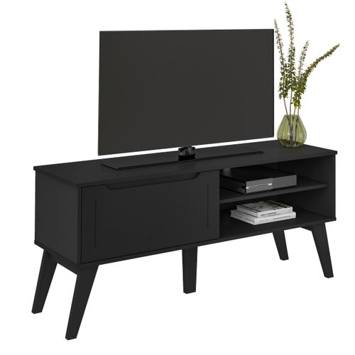 Rack para TV 1 Porta e 2 Nichos Artely Lotus Cor Preto