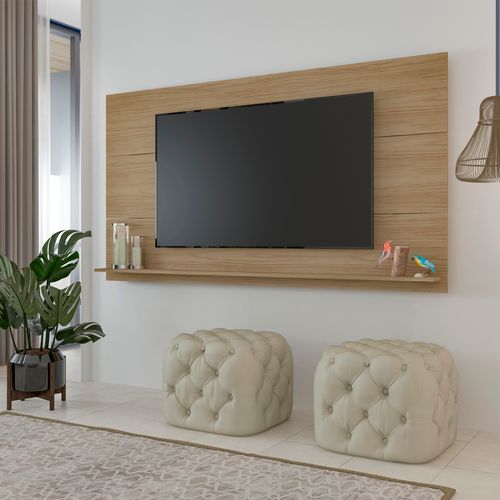 Painel para TV Com Suporte Universal Artely Slim Carvalho