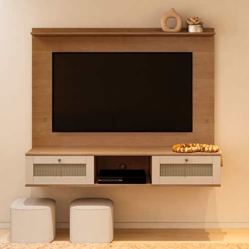 Painel para TV 72 Polegadass Artely Trama Cor Cinamomo com Off White