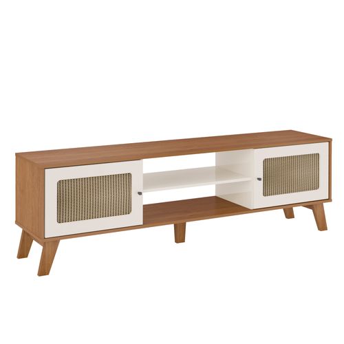 Rack 2 Portas 1 Prateleira Artely Charlotte Cor Cinamomo Com Off White