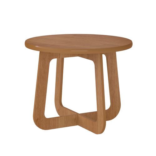 Mesa De Centro Redonda Em MDF Artely Jasmin Cor Cinamomo