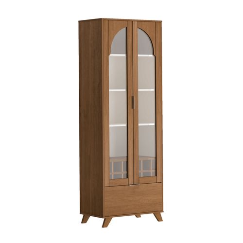 Cristaleira com Adega Artely Murano Cor Cinamomo com Off White