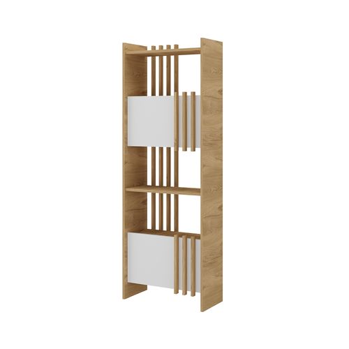 Estante Artany Para Livros Com 2 Portas Arbos Cor Olmo com Branco