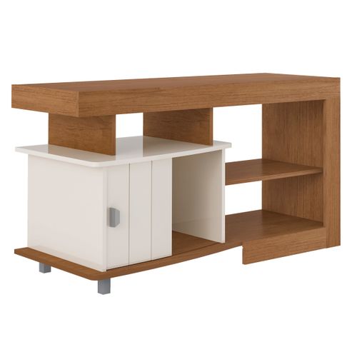 Rack Com 1 Porta Deslizante e 3 Artely Royal Cor Cinamomo com Off White