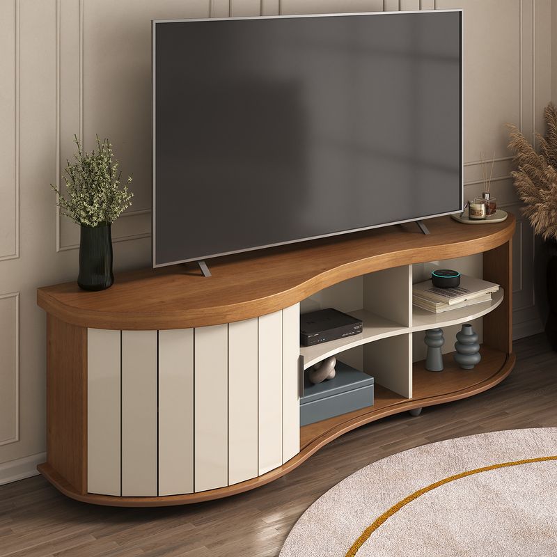 Ambiente Rack Magnum Cinamomo com Off White - porta off white -1-