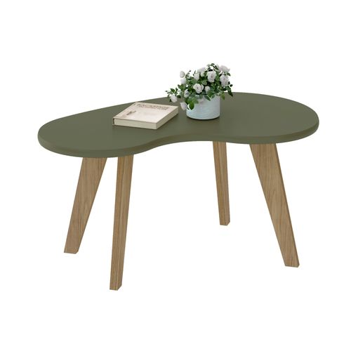 Mesa De Centro Em MDF Artely Orgânica Cor Menta