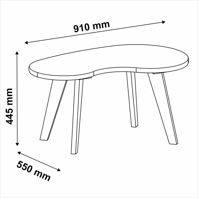 Mesa de Centro Organica-Medidas