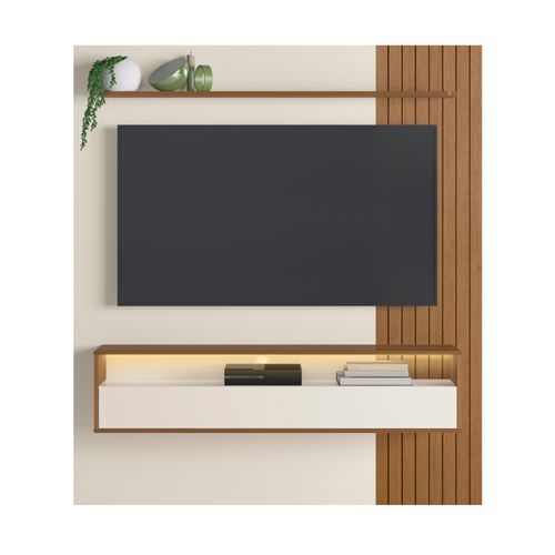 Painel para TV 72'' Artely Matisse Cor Cinamomo com Off White