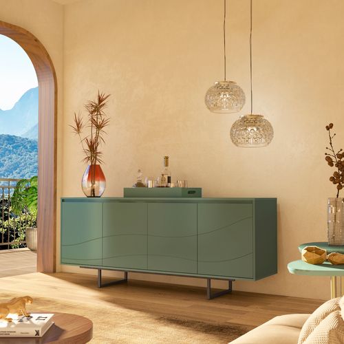 Buffet Artely com 4 Portas Serra do Mar Cor Menta