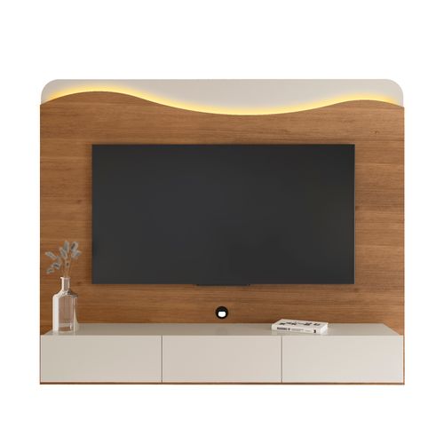 Painel para TV Lumiere Artely Cinamomo com Off White